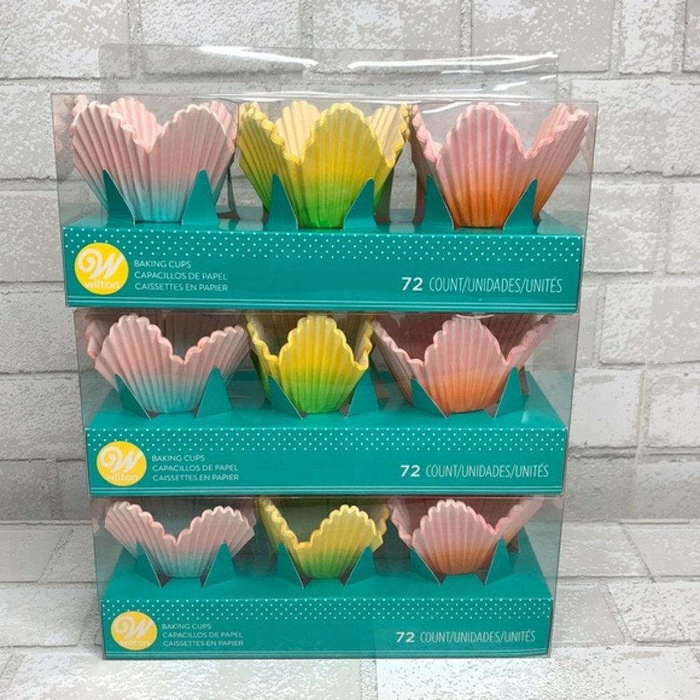Wilton 72ct Paper Ombre Petal Baking Cups, 3 Pack - Picture 1 of 2